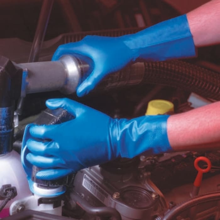 Virtex nitrile film glove, blu 7