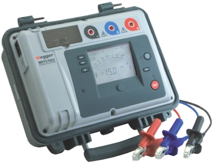 Megger MIT510/2 Insulation Resistance Tester, 250V Min, 5000V Max, 15TΩ Max, CAT IV 600 V