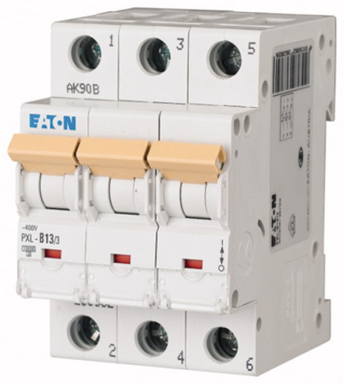 Eaton xPole PXL, S200 MCB, 3P, 13A Curve D, 400V AC, 48V DC, 10 kA Breaking Capacity