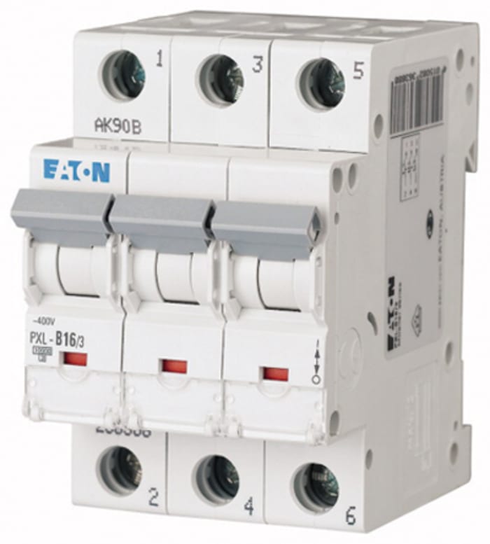 Eaton xPole PXL, S200 MCB, 3P, 16A Curve D, 400V AC, 48V DC, 10 kA Breaking Capacity