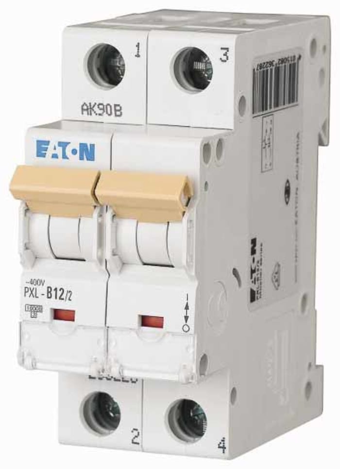 Eaton xPole PXL, S200 MCB, 2P, 12A Curve C, 400V AC, 48V DC, 10 kA Breaking Capacity