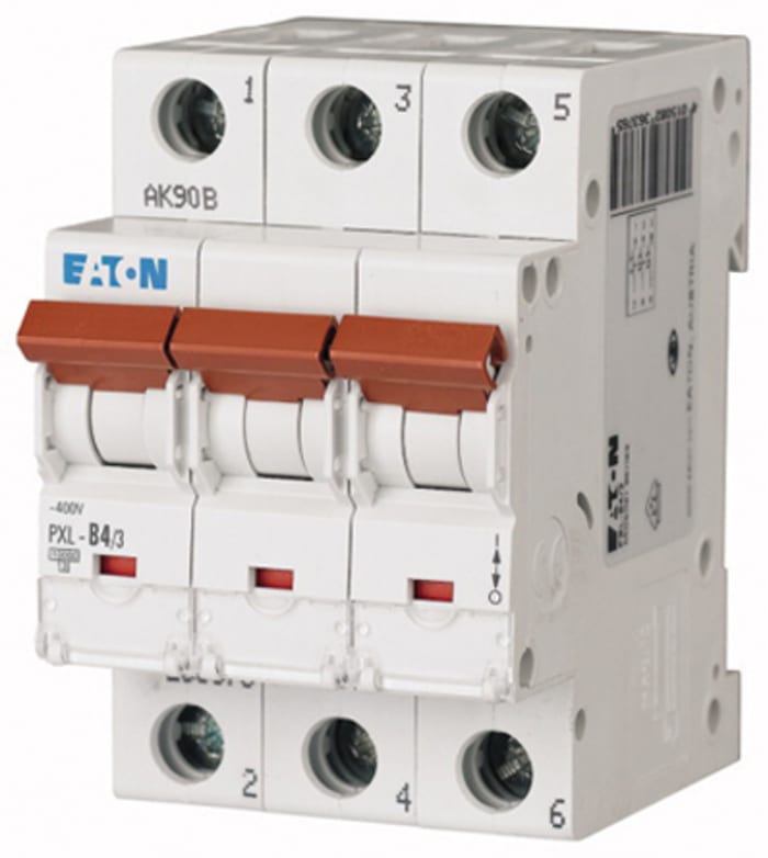 Eaton xPole PXL, S200 MCB, 3P, 4A Curve C, 400V AC, 48V DC, 10 kA Breaking Capacity