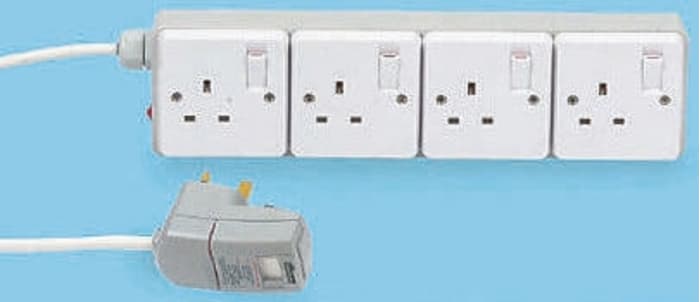 Type G - British 4 Gang Distribution Unit, RCD Protected