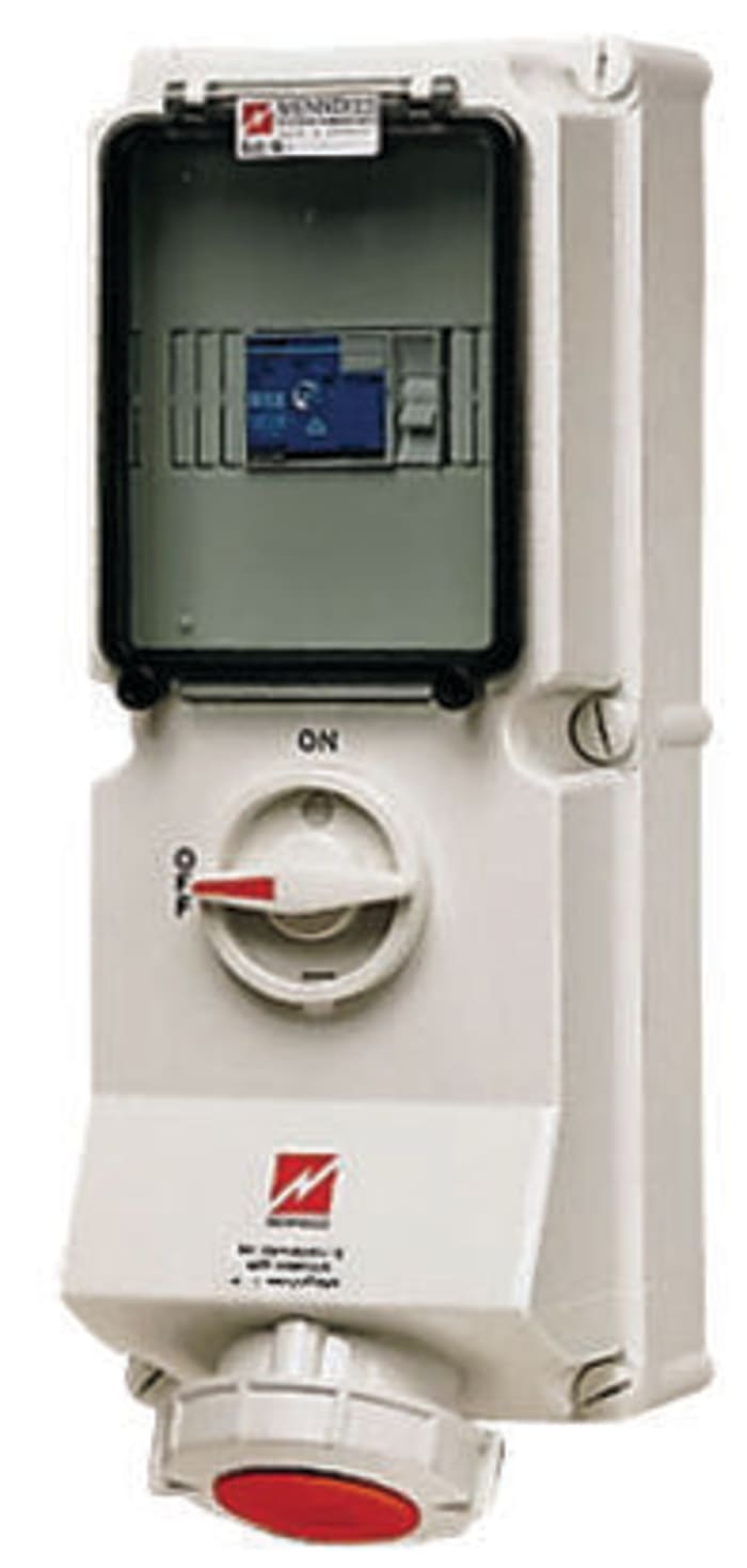 Mennekes 16A Red 3+N+E Pole PC Industrial Power Socket, 400V, IP67