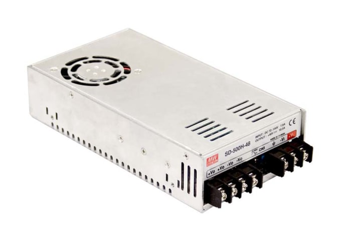 MEAN WELL DC-DC Converter, 12V dc/ 40A Output, 19 → 72 V dc Input, 500W, Rack Mount, +60°C Max Temp -20°C Min