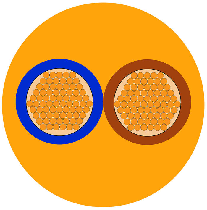 RS PRO, 2 Damarlı Elektrik (Şebeke) Kablosu Turuncu, 3182Y, Kesit: 2,5 mm², PVC Kılıflı