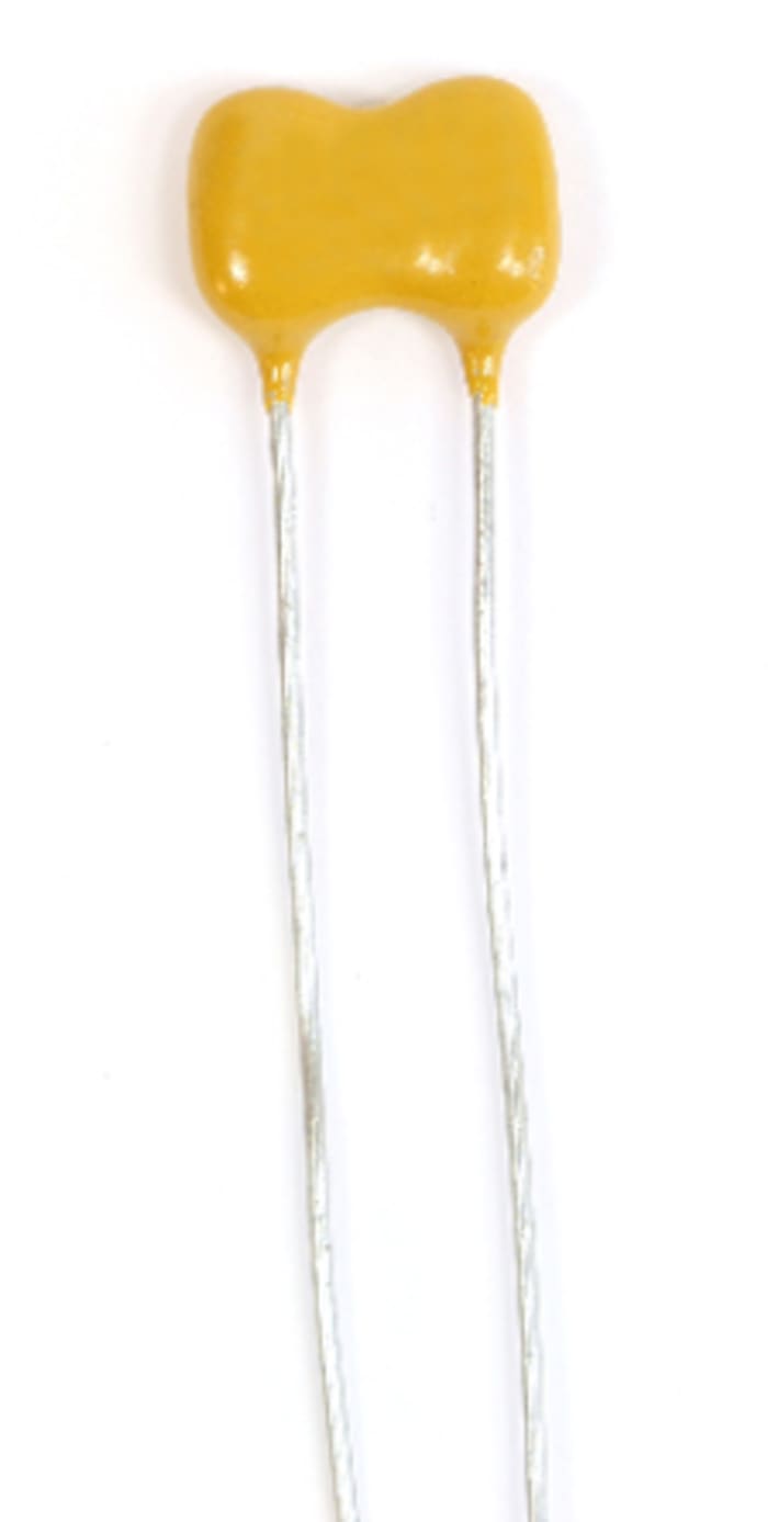 Condensateur mica, 330pF, 500V c.c., 11.94 x 5.33 x 9.91mm, pas de 5.72mm, +150 °C → -55 °C.
