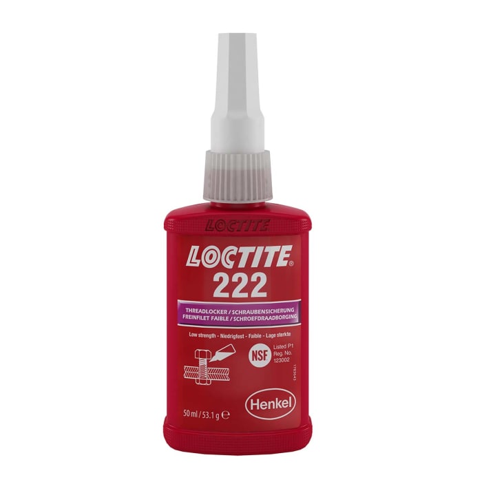 Loctite 222 Mor Dişli sabitleyici, 6 sa Kürlenmiş, 50 ml