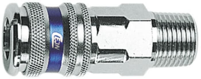 CEJN Brass, Steel Male Pneumatic Quick Connect Coupling, R 3/8 Male Threaded