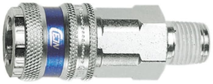 CEJN Brass, Steel Male Pneumatic Quick Connect Coupling, R 3/8 Male Threaded