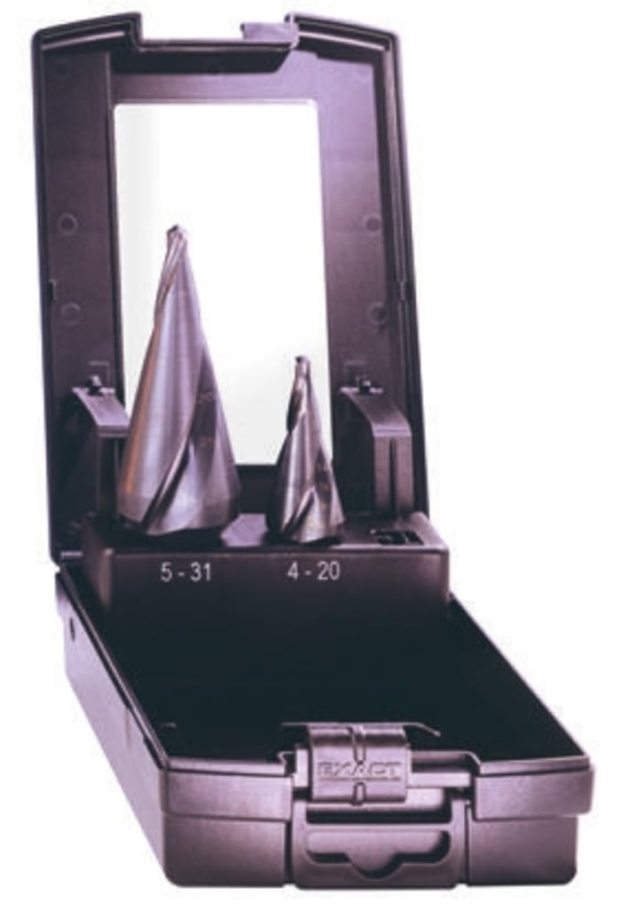 RS PRO 2-Piece Step Set for Metal, 31 mm Max, 5 mm Min, High Speed Steel Bits