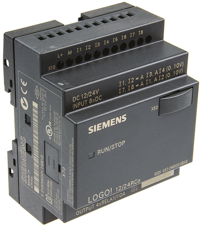 Siemens LOGO! 6 Logic Module, 12 → 24 V dc Relay, 8 x Input, 4 x Output Without Display