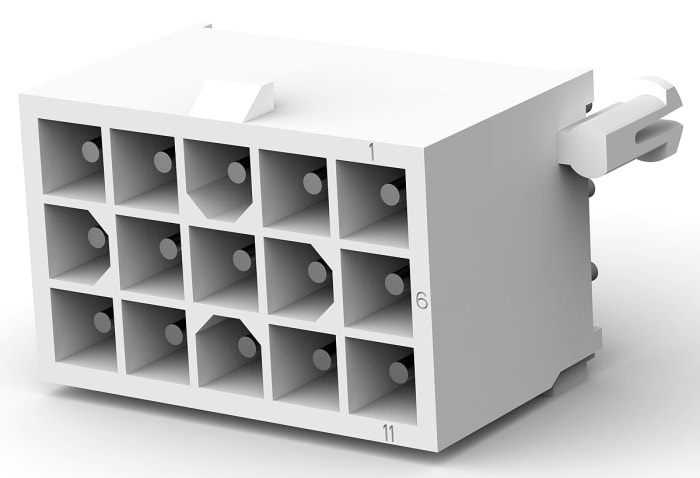 TE Connectivity Mini-Universal MATE-N-LOK Series Straight Through Hole PCB Header, 15 Contact(s), 4.14mm Pitch, 3