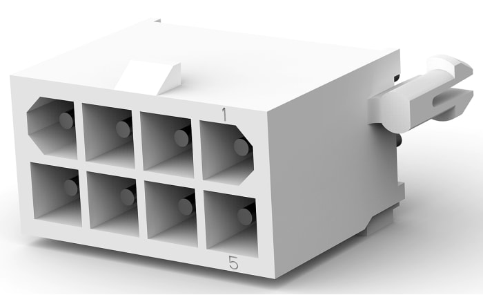 TE Connectivity Mini-Universal MATE-N-LOK Series Straight Through Hole PCB Header, 8 Contact(s), 4.14mm Pitch, 2