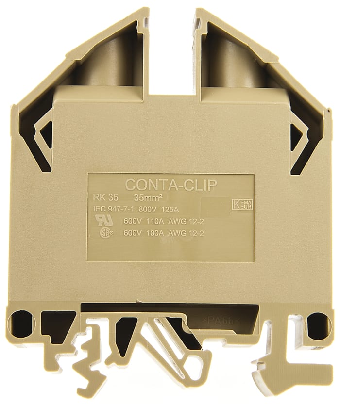 RS PRO | RS PRO RK Series DIN Rail Terminal Block Brown, 2.5mm², 35 mm² ...