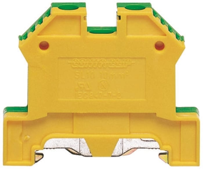 RS PRO Toprak Klemensi, Yeşil/Sarı, Üstten Girişli, 56mm 2 Kontaklı, Vidalı, 0,2 → 10 mm²