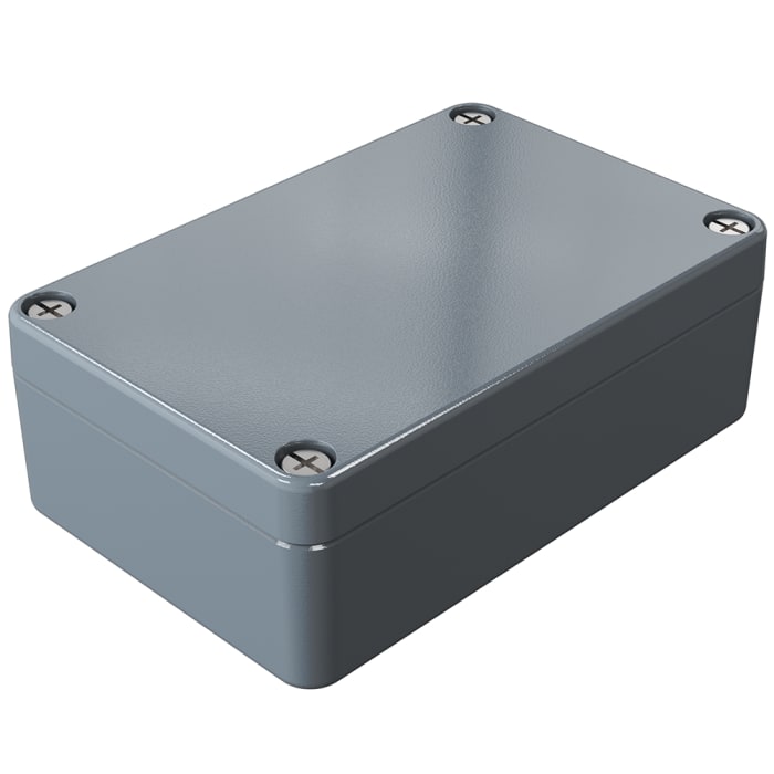 Rose Aluminium Standard Series Grey Die Cast Aluminium Enclosure, IP66, IK09, Grey Lid, 98 x 64 x 34mm