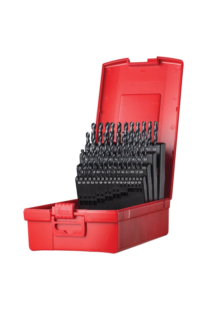 Dormer 51-Piece Twist Drill Bit Set for Multi-Material, 6mm Max, 1mm Min, HSS Bits