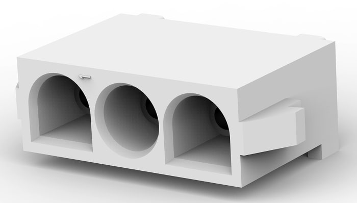 TE Connectivity Universal MATE-N-LOK Series Straight Through Hole Mount PCB Socket, 3-Contact, 1-Row, 6.35mm Pitch,