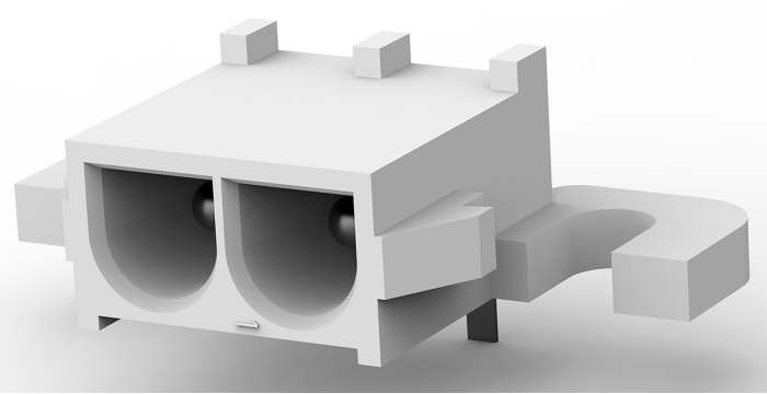 TE Connectivity Universal MATE-N-LOK Series Right Angle Through Hole PCB Header, 2 Contact(s), 6.35mm Pitch, 1 Row(s),