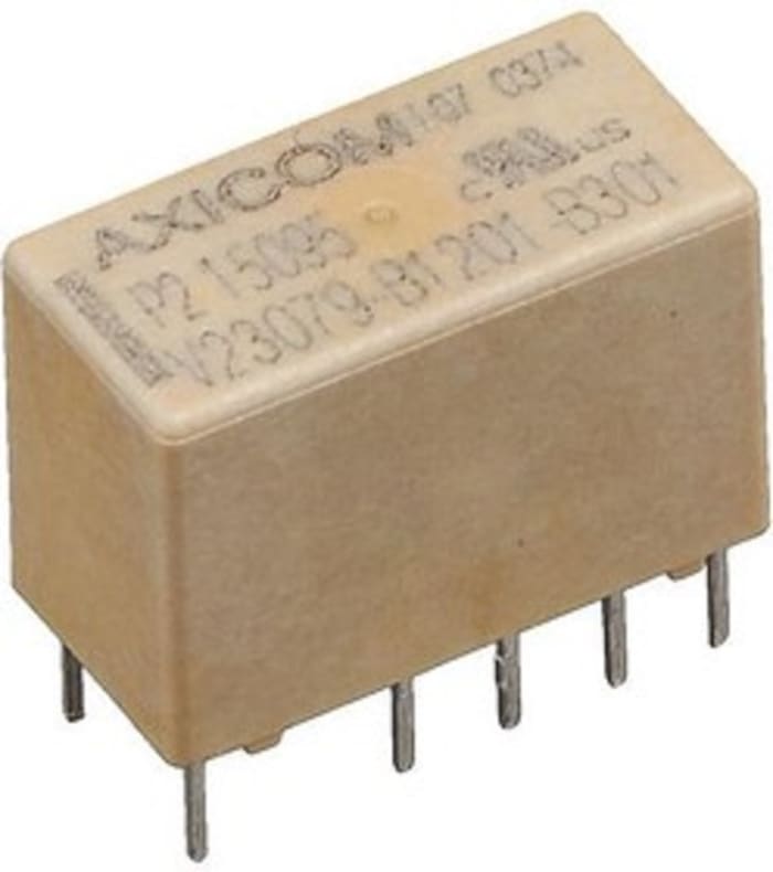TE Connectivity PCB Mount Latching Relay, 12V dc Coil, 2A Switching Current, DPDT