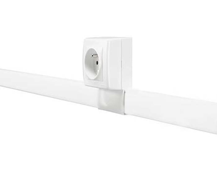 Planet-Wattohm Keva White Mini Trunking - Closed Slot, W32 mm x D12mm, L2.1m, PVC