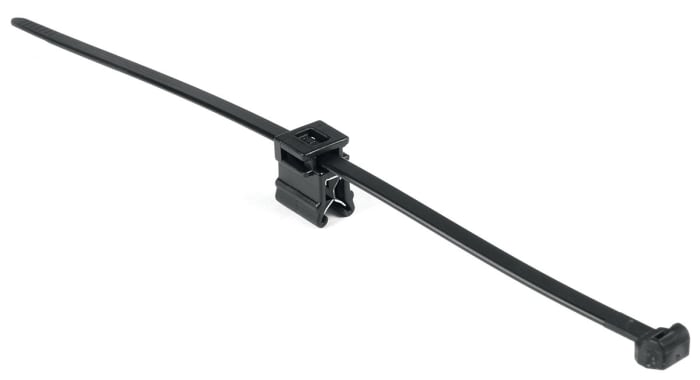 Support de serre-câble HellermannTyton T autoadhésive, Noir, 200mm x 4,6 mm, Ø fixation 45mm