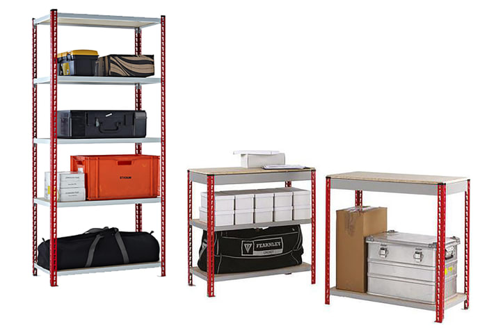 RS PRO Natural 2 Shelf Chipboard Twinspan Shelving System, 900mm x 2000mm, 450mm, 1000kg Load