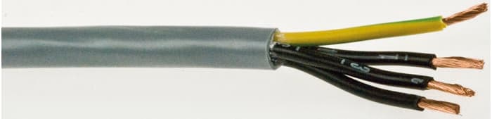Câble de commande RS PRO, 4 x 2,5 mm², 13 AWG, gaine en Chlorure de polyvinyle PVC, Gris, 50m