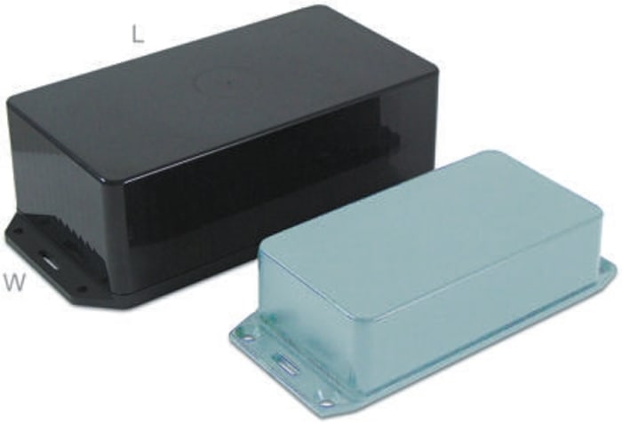 CAMDENBOSS Series 2000 Series Black ABS Enclosure, IP65, Flanged, Black Lid, 132 x 62 x 31mm