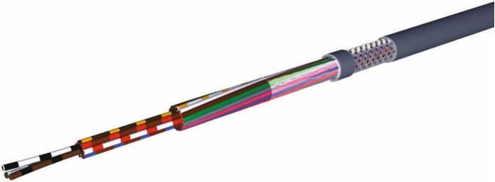CAE Groupe CAE HIFLEX-CY CY Control Cable, 5 Cores, 1 mm², Screened, 50m, Grey PVC Sheath, 16 AWG