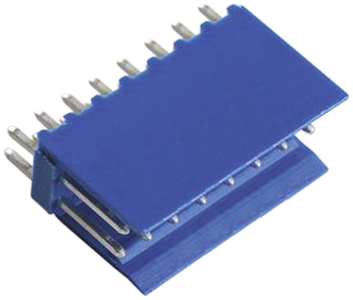 TE Connectivity AMPMODU HE14 Series Straight Through Hole PCB Header, 16 Contact(s), 2.54mm Pitch, 2 Row(s), Shrouded