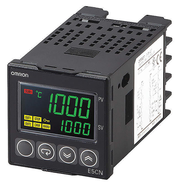 Omron E5CN PID Temperature Controller, 48 x 48mm, 2 Output Relay, 24 V ac/dc Supply Voltage