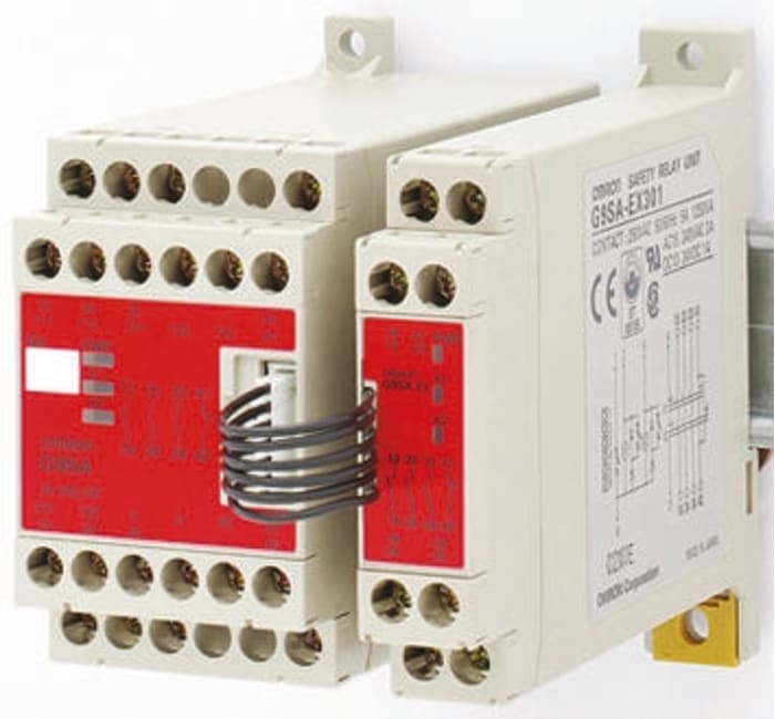 Omron G9SA Emergency Stop Safety Relay, 100 → 240V ac, Dual-Channel, 1 Safety Contacts