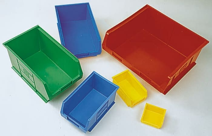 Barton Storage Systems Yellow Plastic Stackable Bin, 181mm x 205mm x 350mm