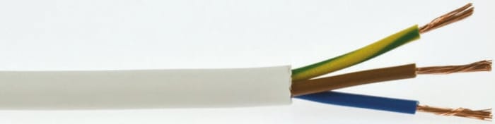 Câble d'alimentation RS PRO 3G0,5 mm, 100m Blanc