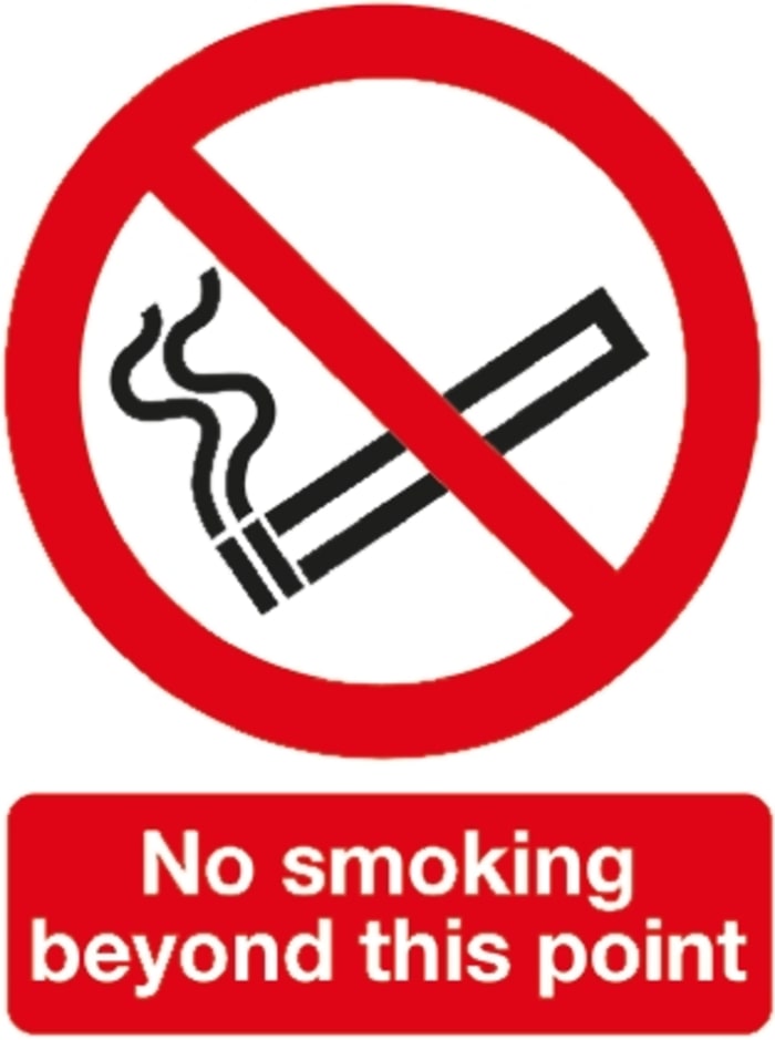 Panneau d&amp;#146;interdiction, avec pictogramme : Défense de fumer "No Smoking