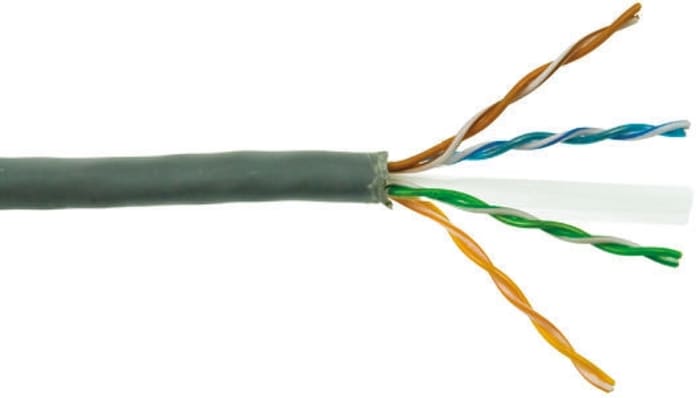 RS PRO, 305m Cat6, Grey, U/UTP Unshielded, Unterminated PVC Sheath