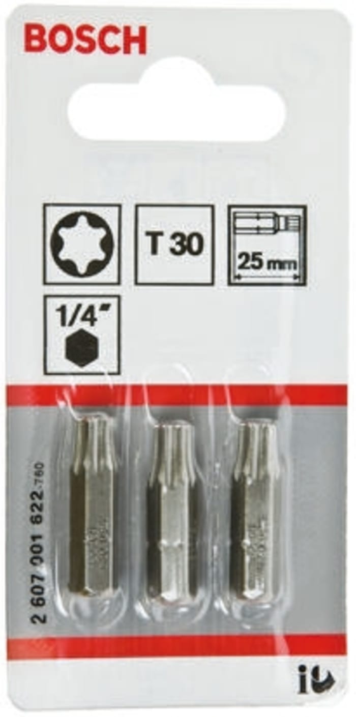 Bosch Torx Screwdriver Bit, T30 Tip, 25 mm Overall