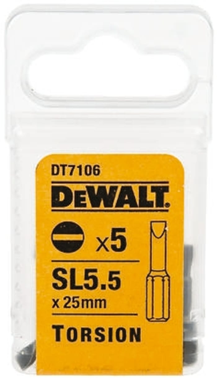 DeWALT Slotted Screwdriver Bit, SL5.5 Tip