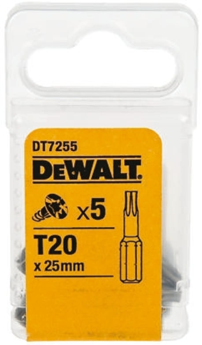 Embout de vissage DeWALT Torx de 5 pièces , T20, L. 25 mm