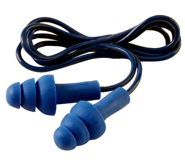 TR-01-100 3M E.A.R, 3M E.A.R Blue Reusable Corded Ear Plugs, 29dB Rated,  Metal Detectable, 1 Pairs, 562-485