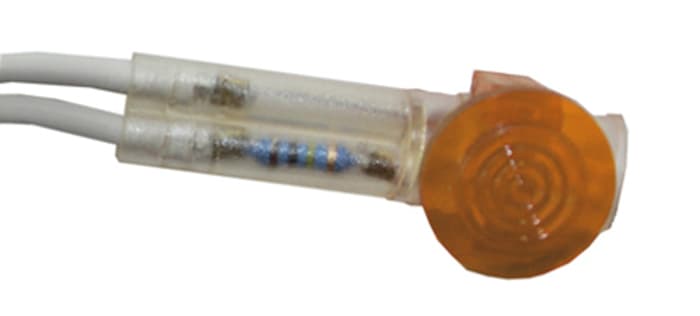 CAMDENBOSS Orange Panel Mount Indicator, 240V, 10mm Mounting Hole Size, Lead Wires Termination