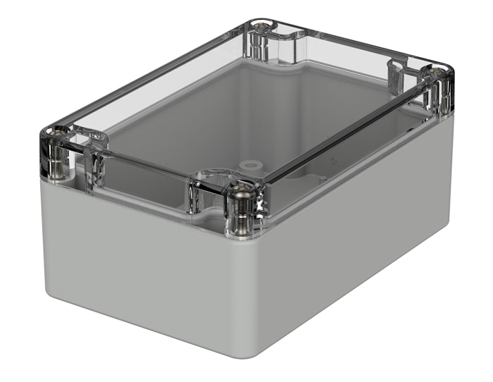 Bopla Euromas Series Light Grey Polycarbonate Enclosure, IP66, IK07, Transparent Lid, 120 x 80 x 55mm