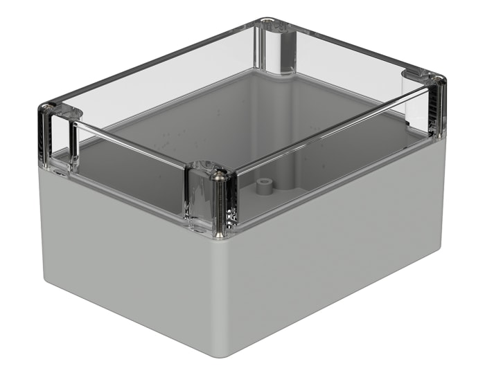 Bopla Euromas Series Light Grey Polycarbonate Enclosure, IP66, IK07, Transparent Lid, 160 x 120 x 90mm