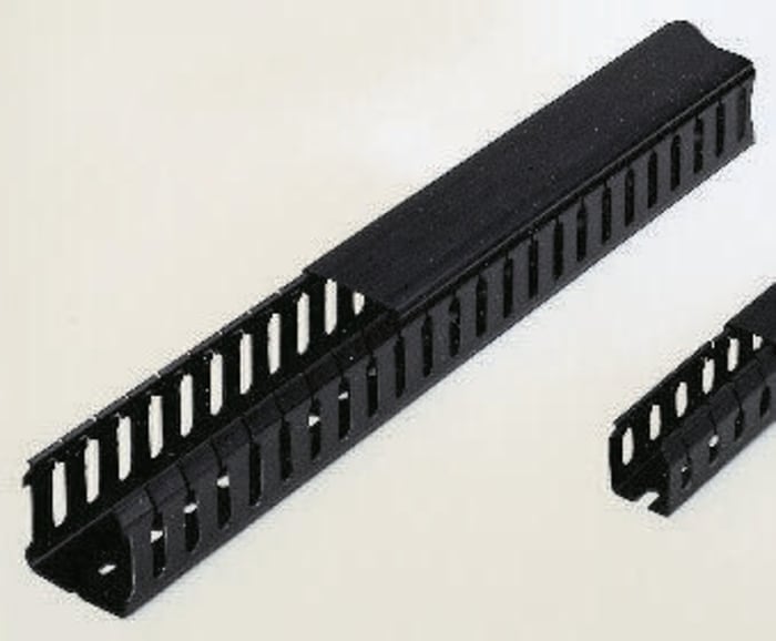 Canalización Abierta Ranurada para Cable ranurada Betaduct de PVC Negro, 107 mm x 104mm, long. 2m