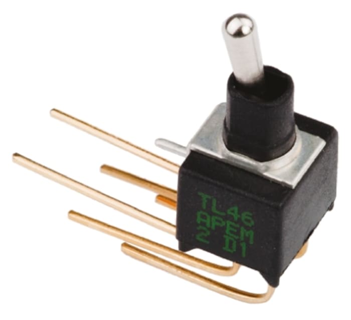 APEM Toggle Switch, PCB Mount, On-Off-On, DPDT, Through Hole Terminal