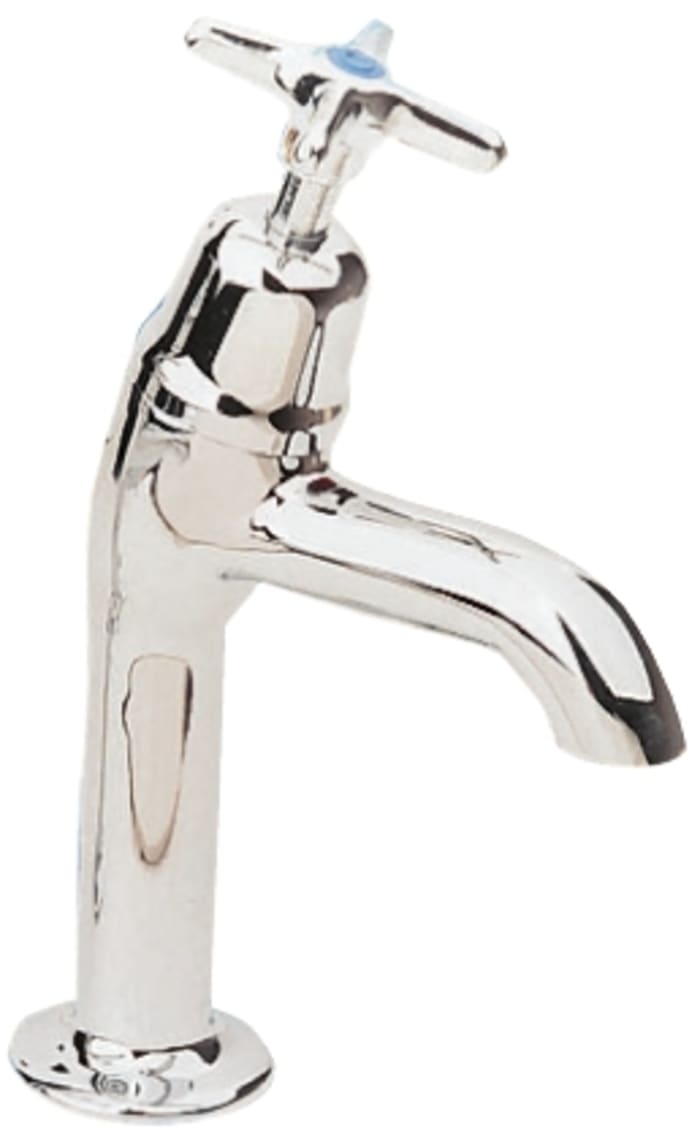 Pegler Yorkshire Chrome Plated Brass Twist Handle High Neck Cold Sink Tap, 3/4in