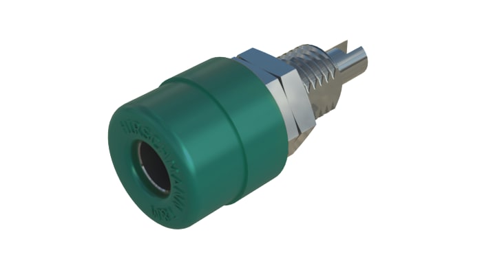 Hirschmann Test & Measurement Green Female Banana Socket, 4 mm Connector, Solder Termination, 32A, 30 V ac, 60V dc, Tin