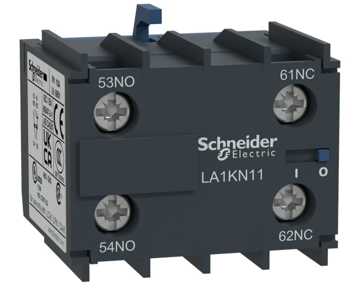 Schneider Electric Auxiliary Contact, 2 Contact, 1NC + 1NO, Front Mount, TeSys TeSyS CA